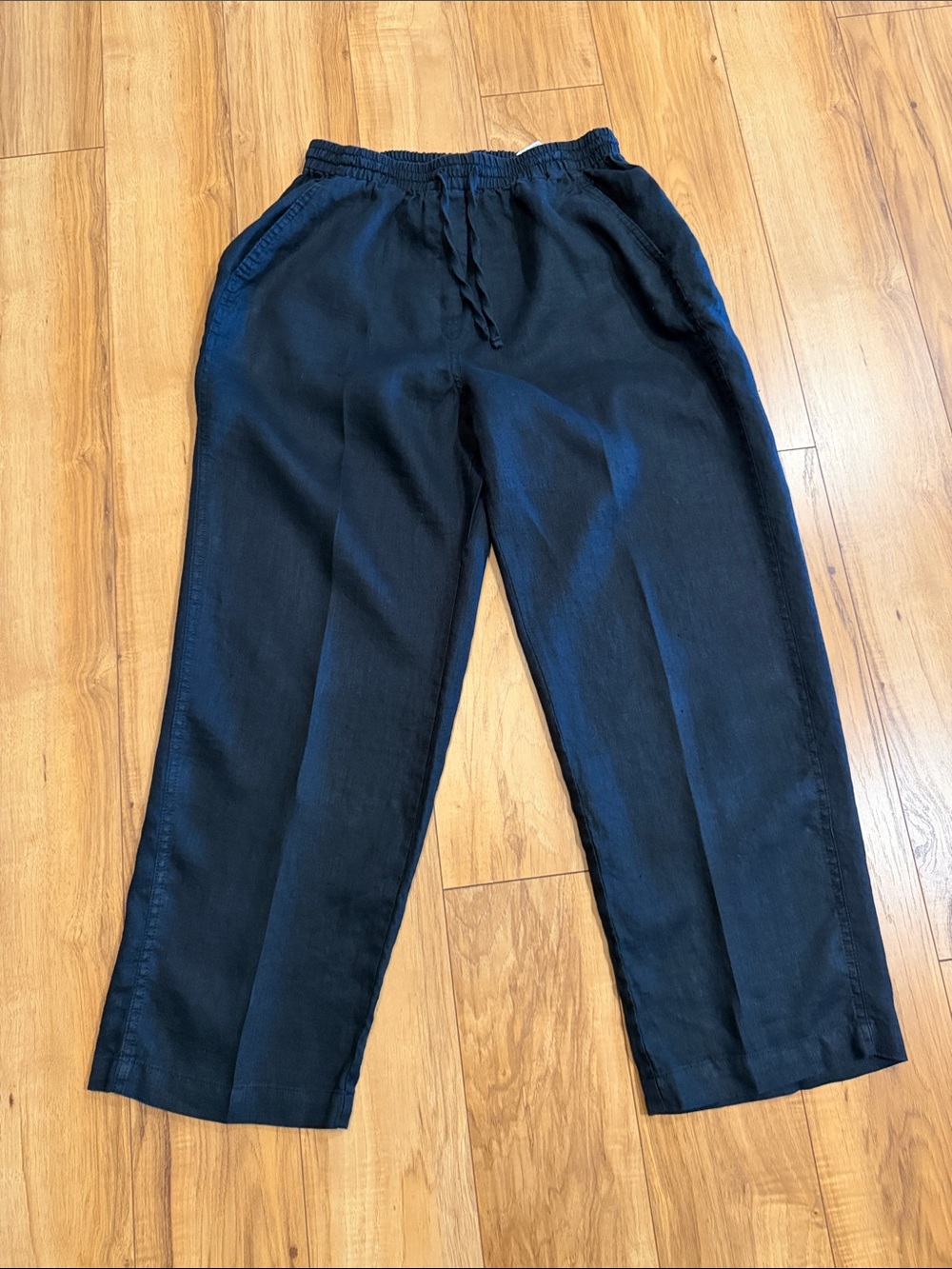 Banana Republic Black Linen Getaway Pant Small Petite